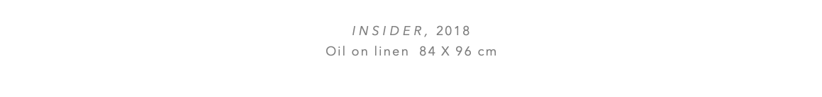  INSIDER, 2018 Oil on linen 84 x 96 cm 