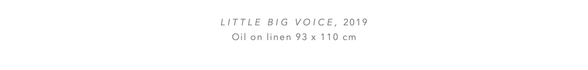  LITTLE BIG VOICE, 2019 Oil on linen 93 x 110 cm 